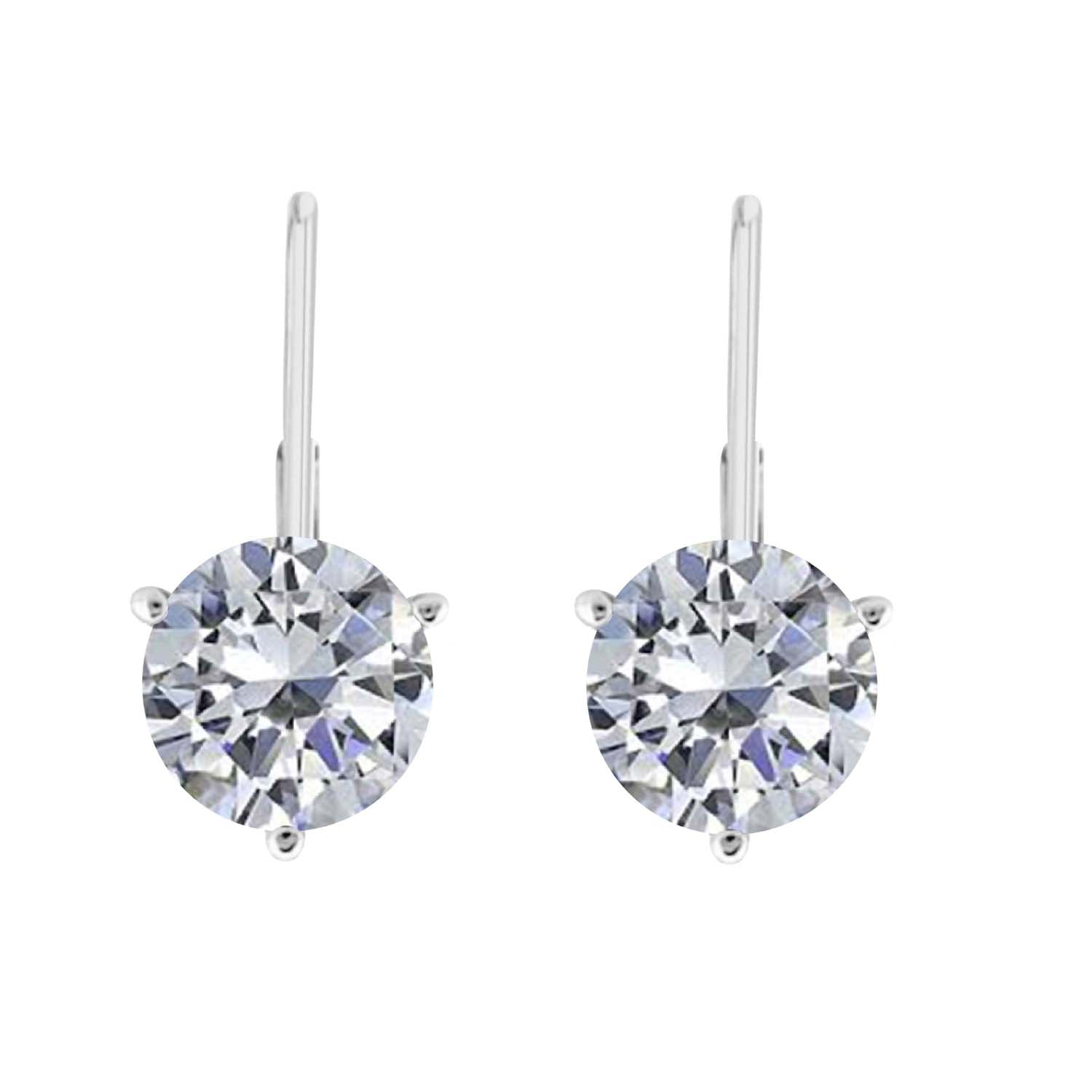 0.30 Carat Diamond Martini Dangle Earrings In 14K White & Yellow Gold
