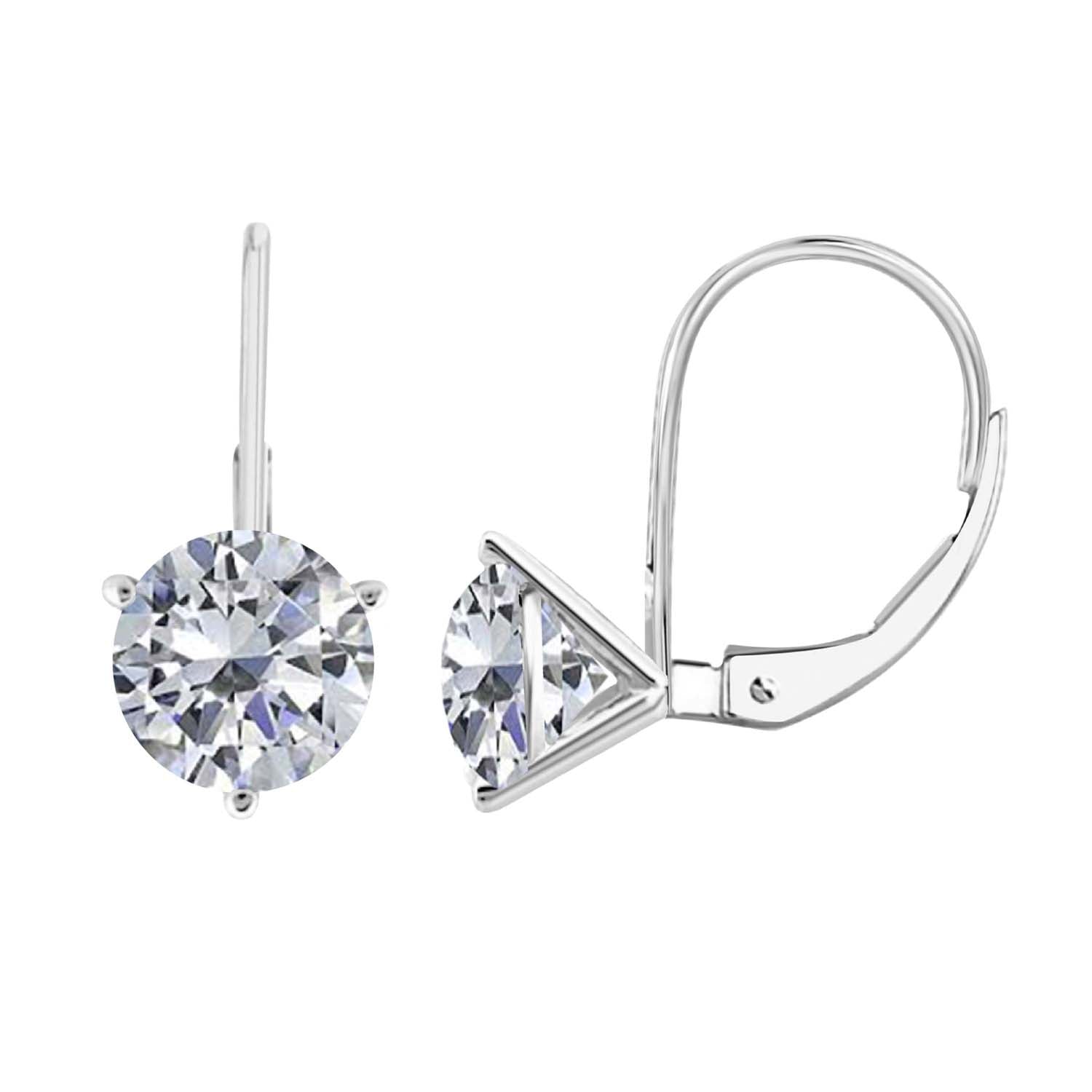 1/2 Ct Brilliant Diamond Dangle Earrings In 14K Gold