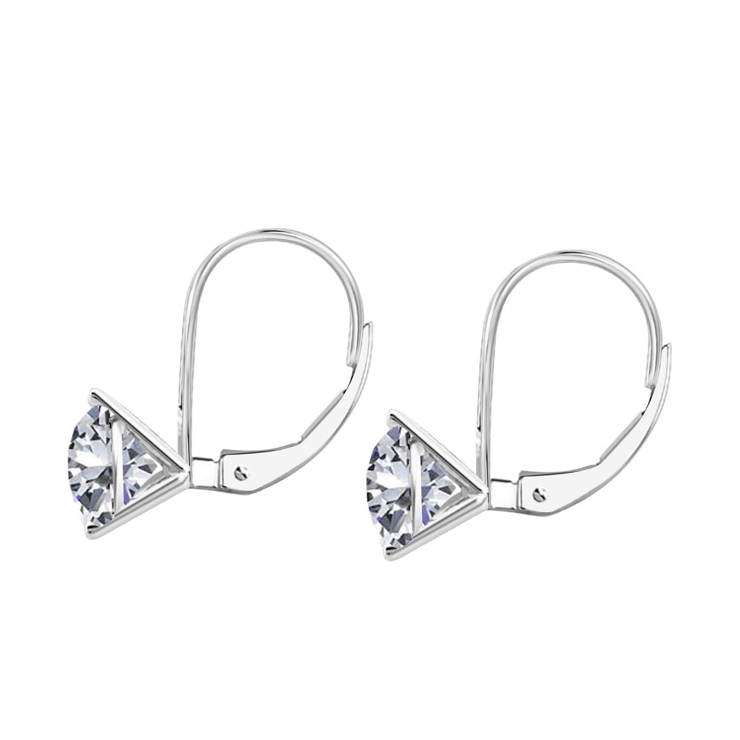 0.30 Carat Diamond Martini Dangle Earrings In 14K White & Yellow Gold