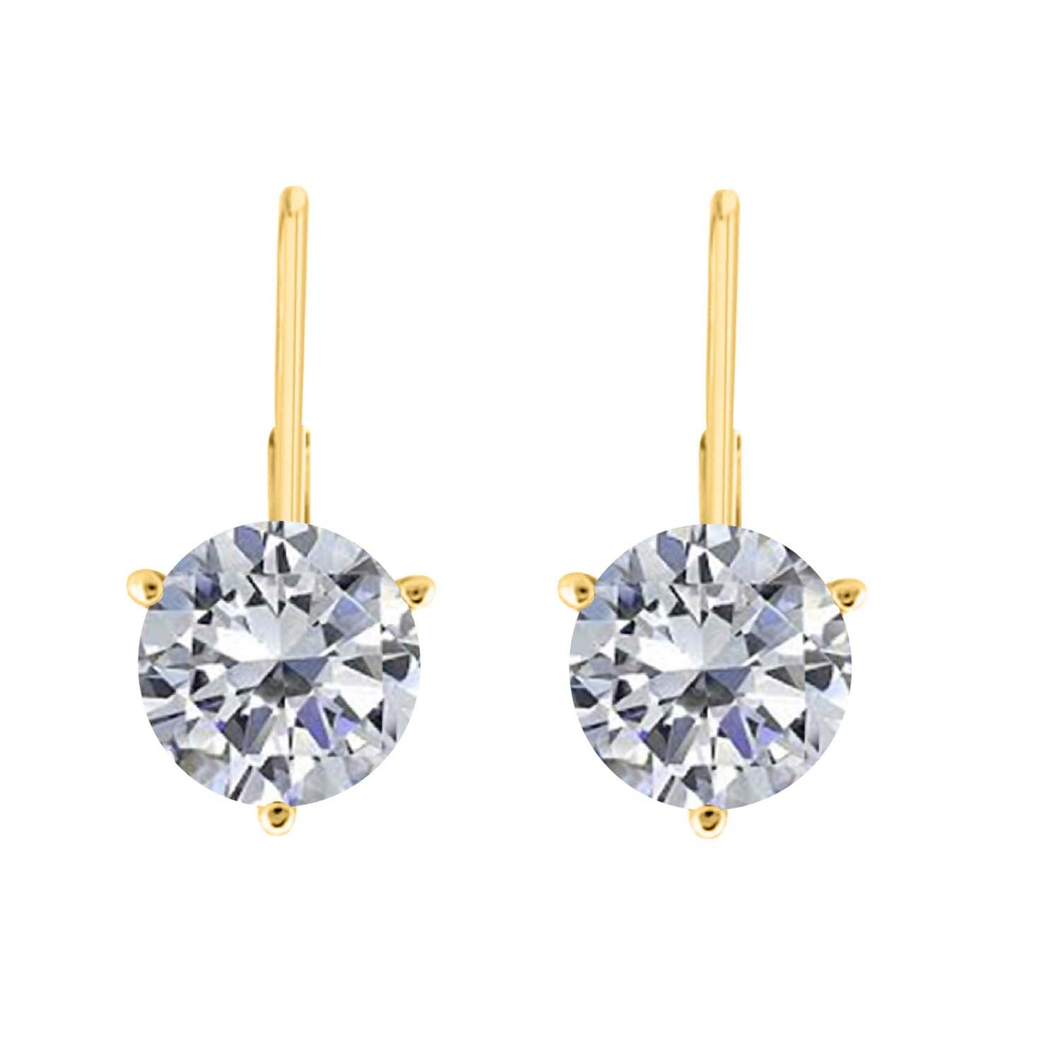 0.30 Carat Diamond Martini Dangle Earrings In 14K White & Yellow Gold