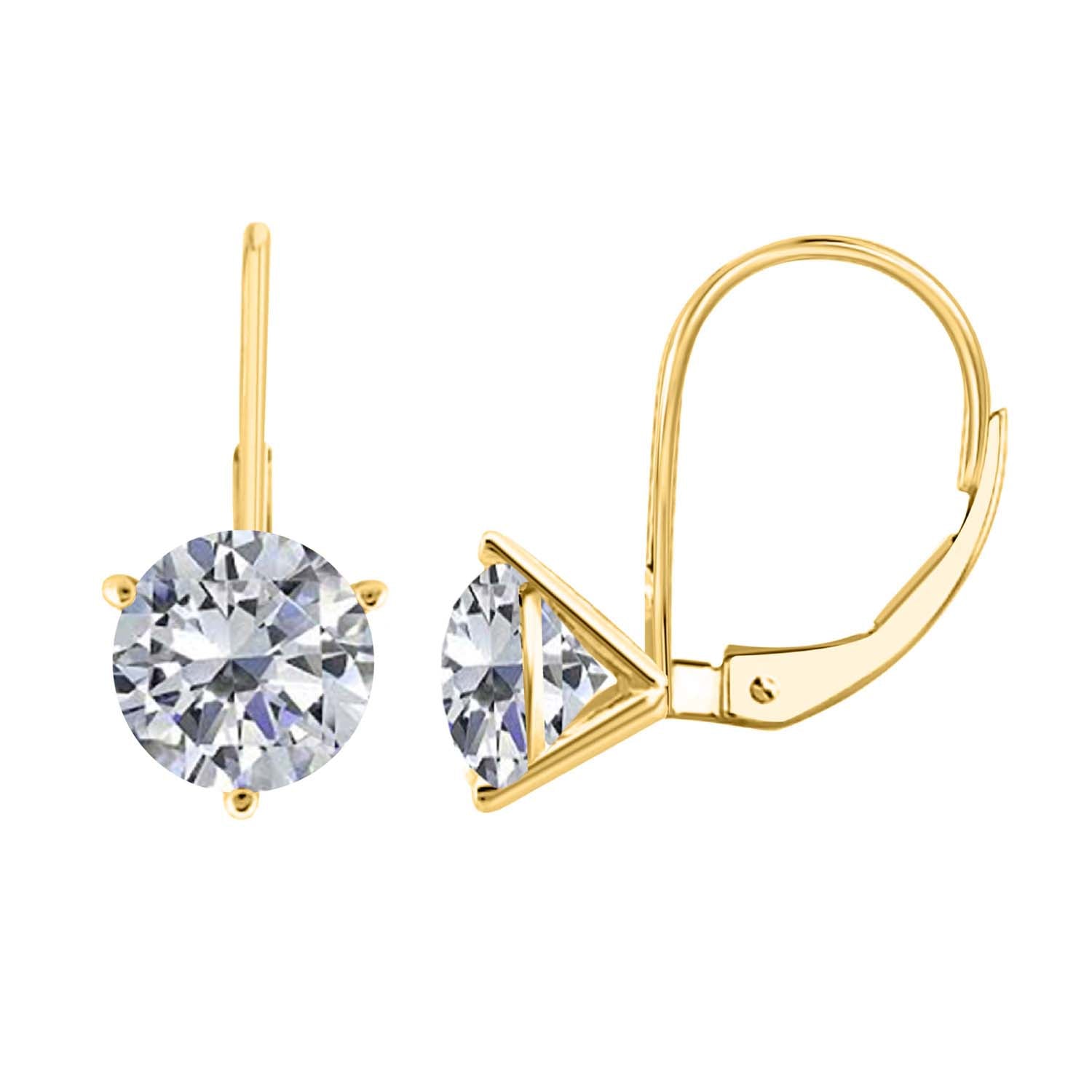 Dangle Earrings 0.75 Ct Round Martini In 14K Gold