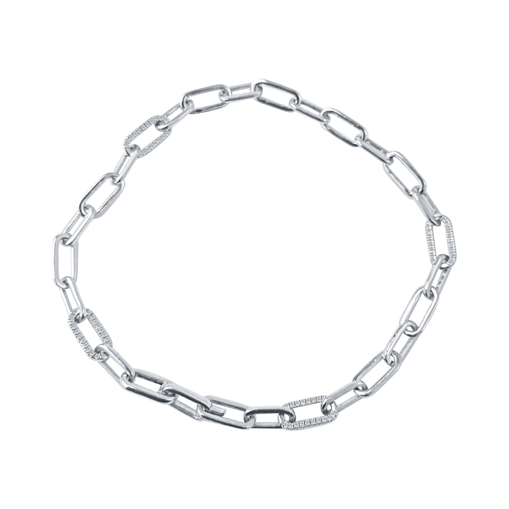 0.45 Carat Natural Diamond 7 inch Bracelet In 14K White Solid Gold