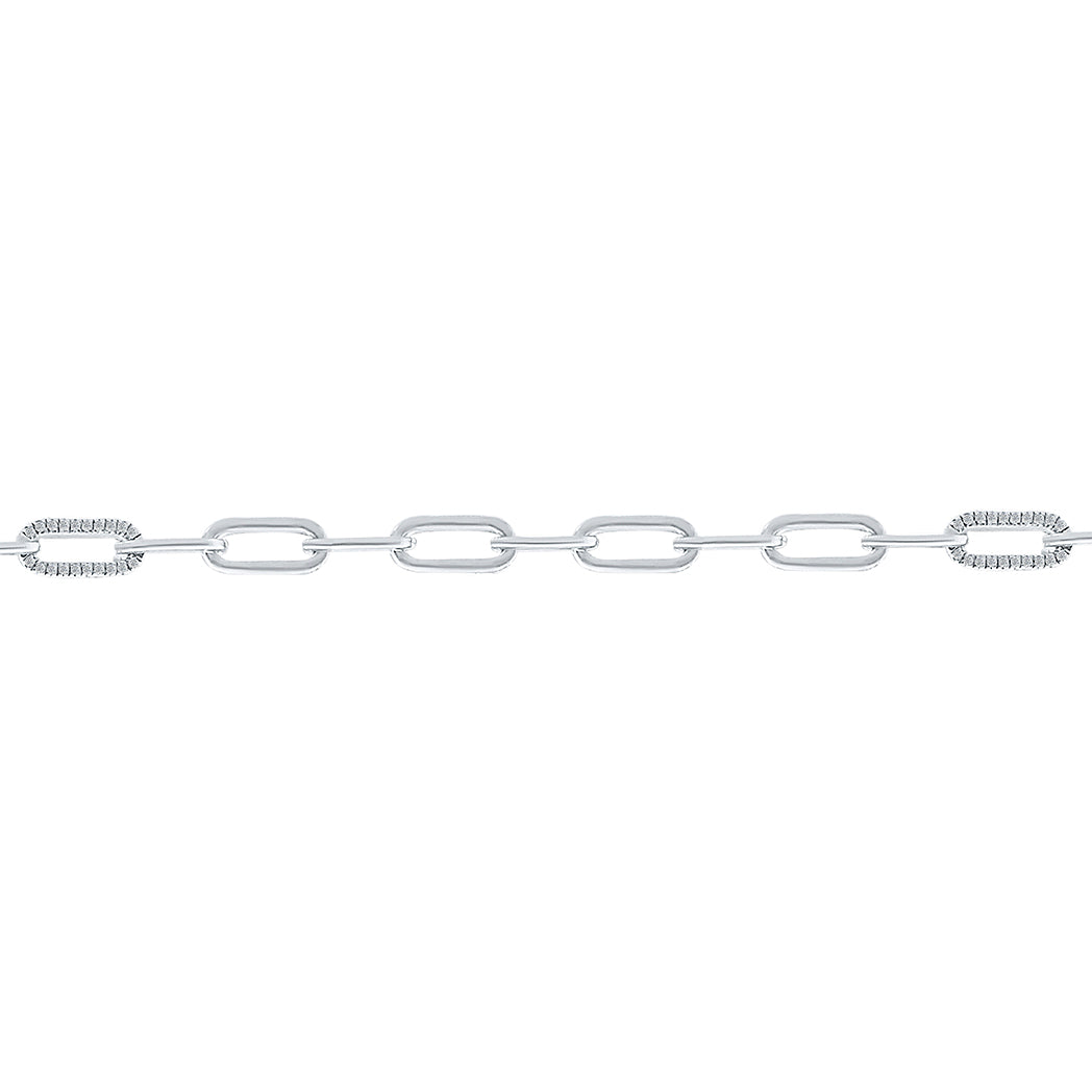 0.45 Carat Natural Diamond 7 inch Bracelet In 14K White Solid Gold
