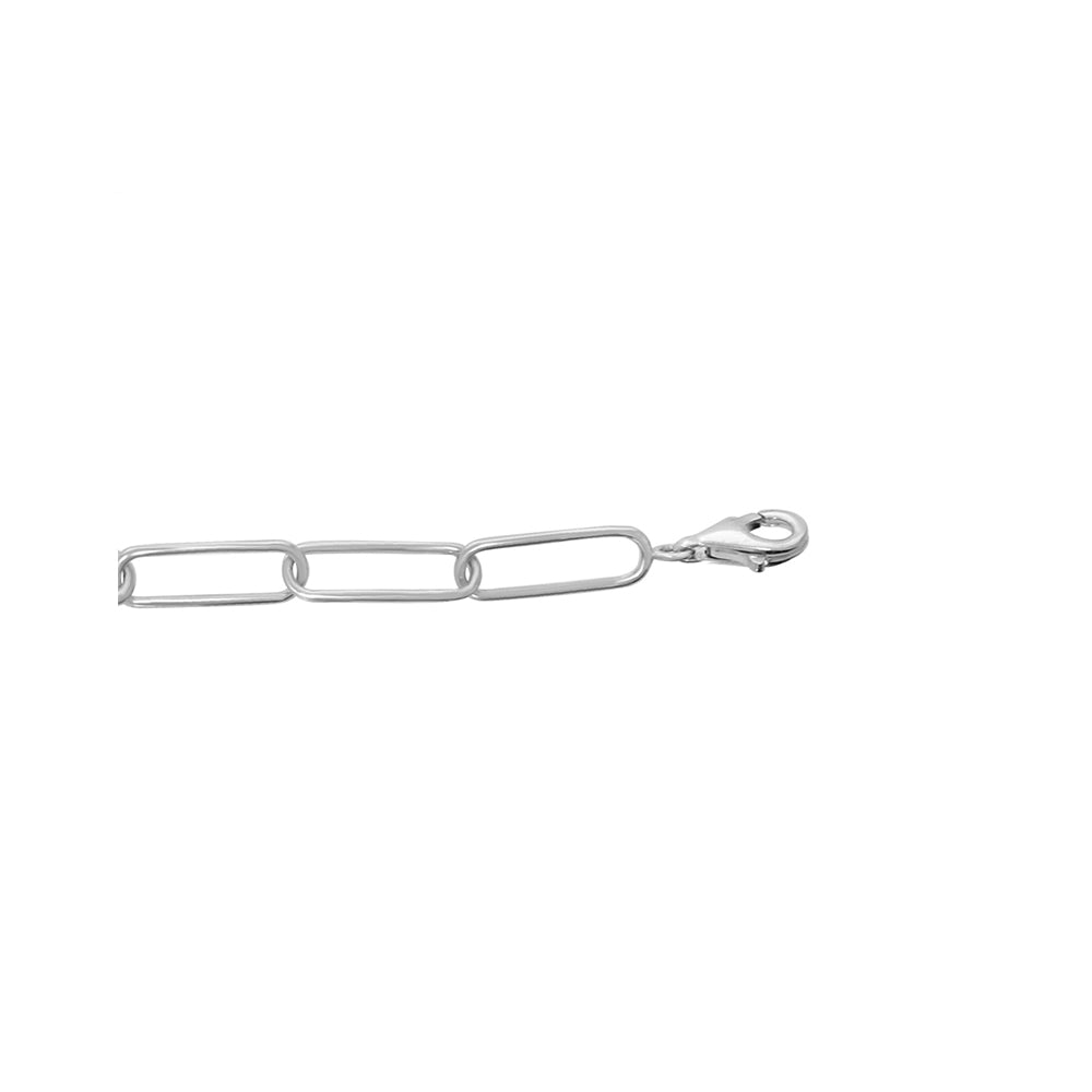 0.65 Carat Natural Diamond Heart Paperclip-Link Bracelet In 14K White Gold