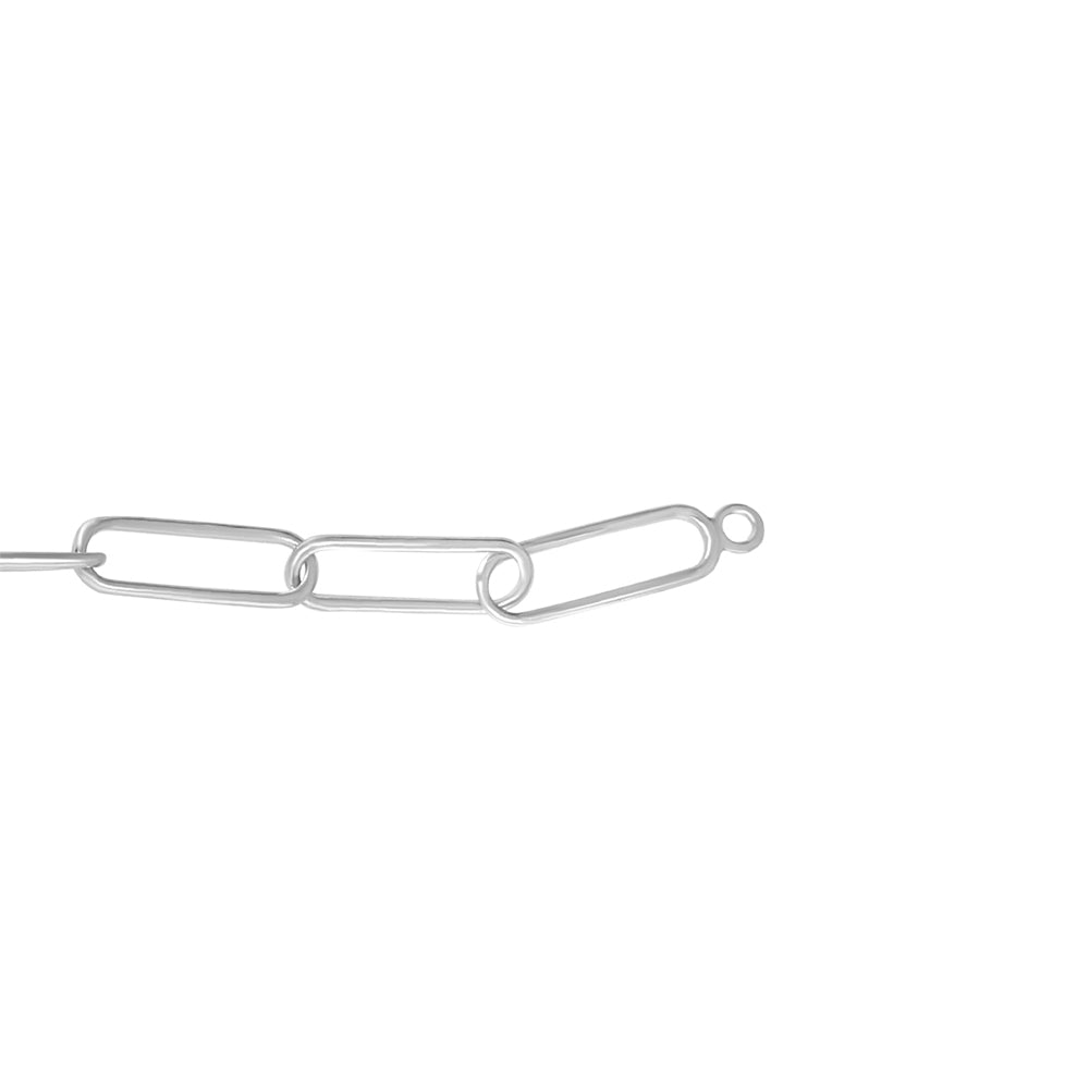 0.65 Carat Natural Diamond Heart Paperclip-Link Bracelet In 14K White Gold