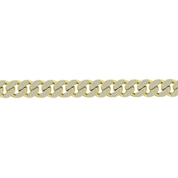 3/4 Ct Natural GH/VVS1 Diamond Link Bracelet For Men's In 14K Solid Yellow Gold