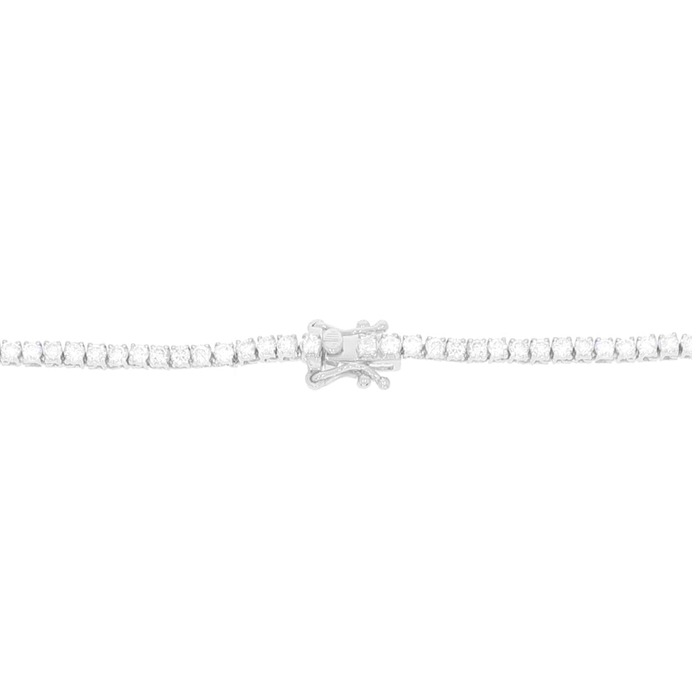5.10 Ct Natural Brilliant Cut Diamond GH/SI Tennis Necklace In 14K White Gold