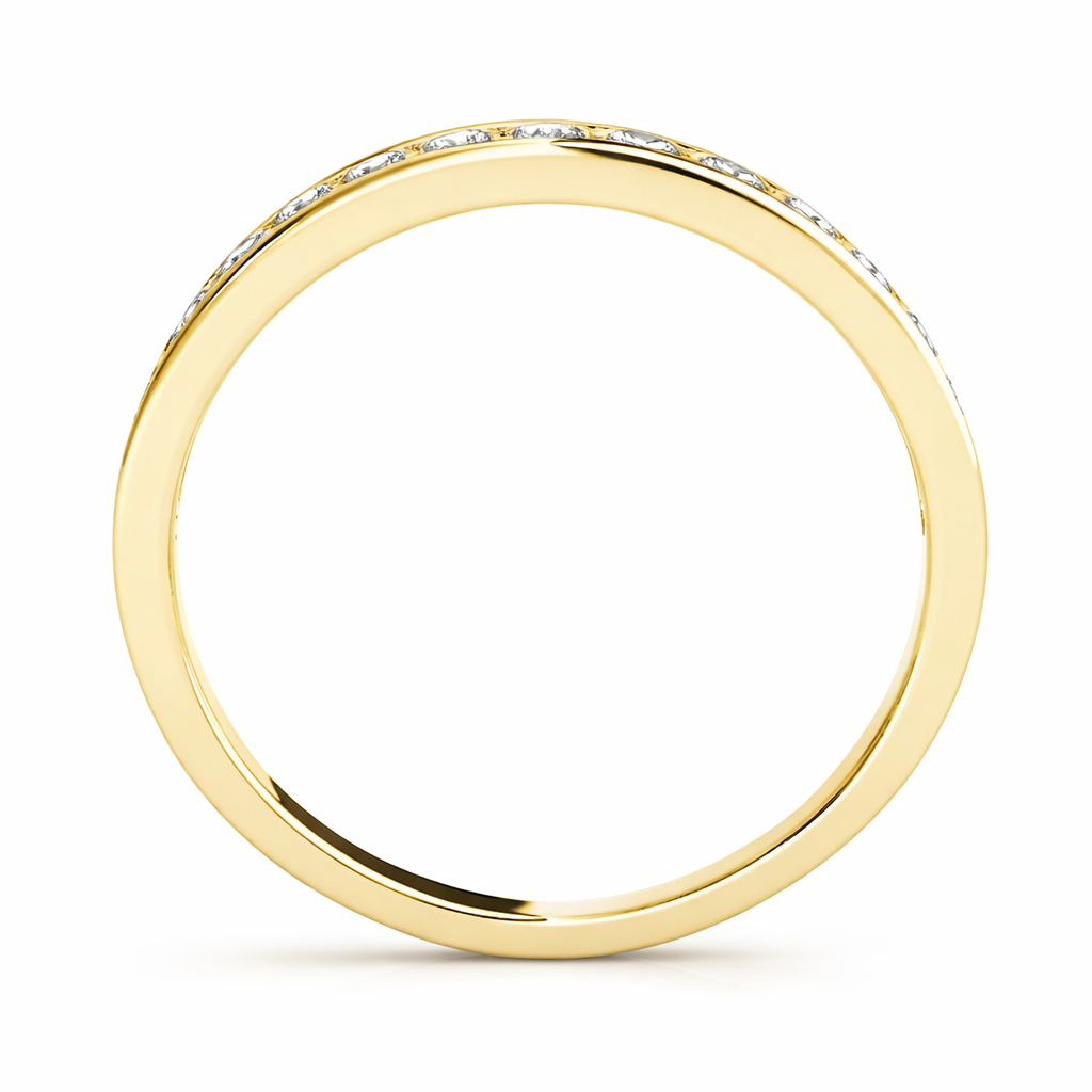0.50CT 14K Yellow Gold Diamond Channel Wedding Band Women Jewelry