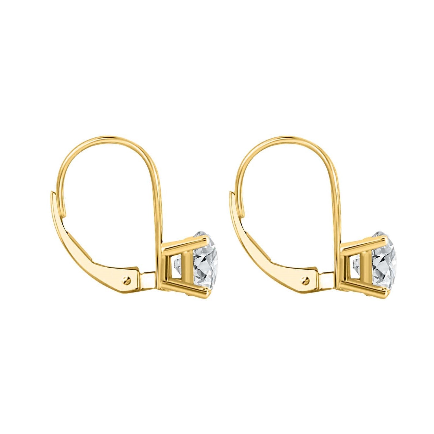 0.20 Ct FG/VVS1 Princess Diamond Dangle Earrings In 14k Yellow And White Gold