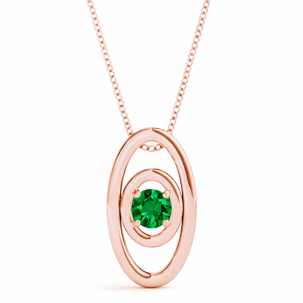 0.10CT Synthetic Emerald 14K Gold Pendant Necklace 18" Gold Plated Box Chain