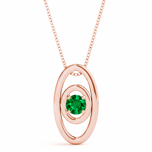 0.10 Ct Synthetic Emerald 14K Gold Pendant Necklace 18 Gold Plated Box Chain