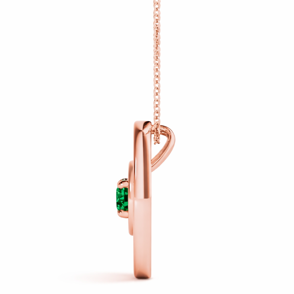 0.10CT Synthetic Emerald 14K Gold Pendant Necklace 18" Gold Plated Box Chain
