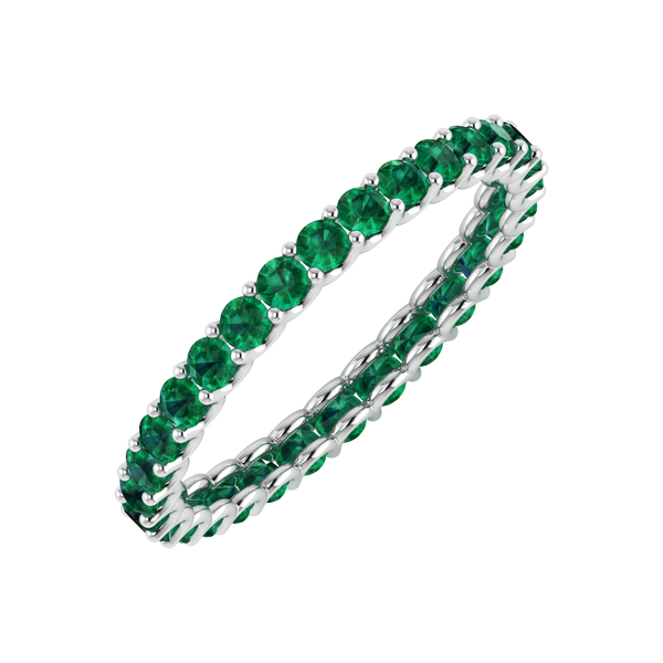 1 00 Ct Emerald Gemstone Eternity Wedding Band 14k White Gold