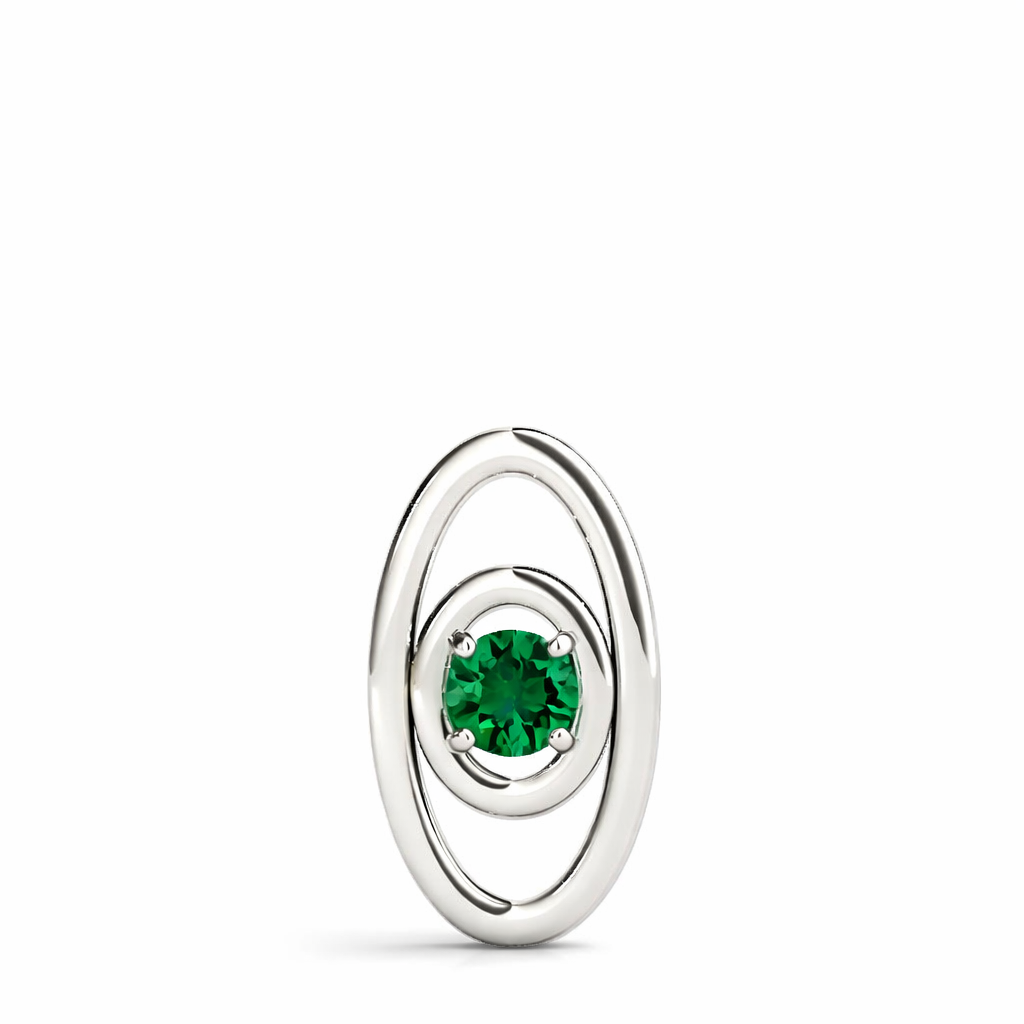 0.10CT Emerald 14K White Gold Pendant Necklace