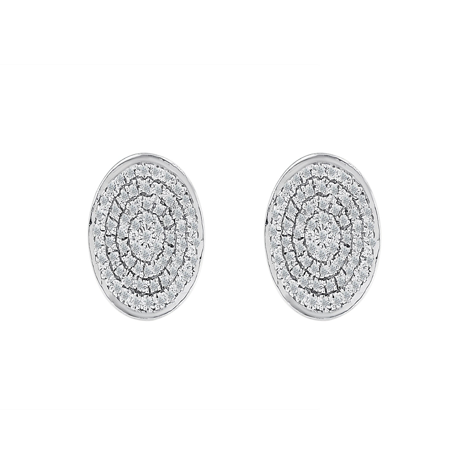 Stud Earrings 0.25 Ct Natural Diamond GH/ VS-SI In 14K Solid White Gold