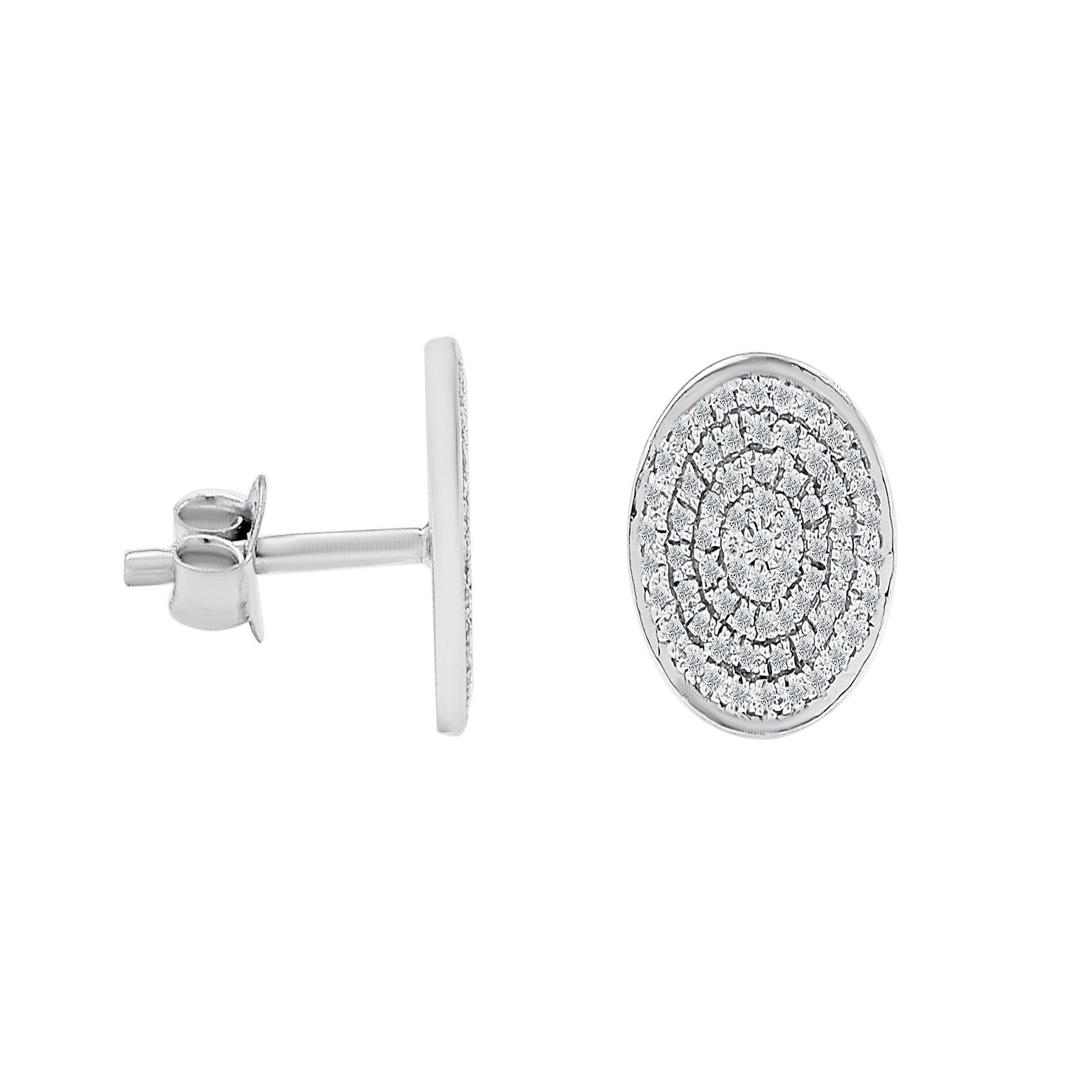 Stud Earrings 0.25 Ct Natural Diamond GH/ VS-SI In 14K Solid White Gold