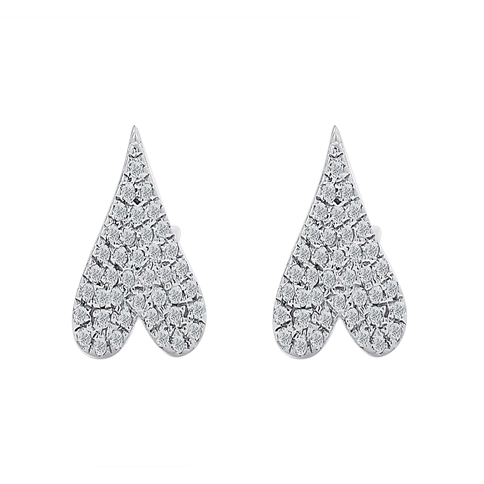 0.15 Ct GH/VS-SI Natural Diamond Stud Earrings In 14K White Gold