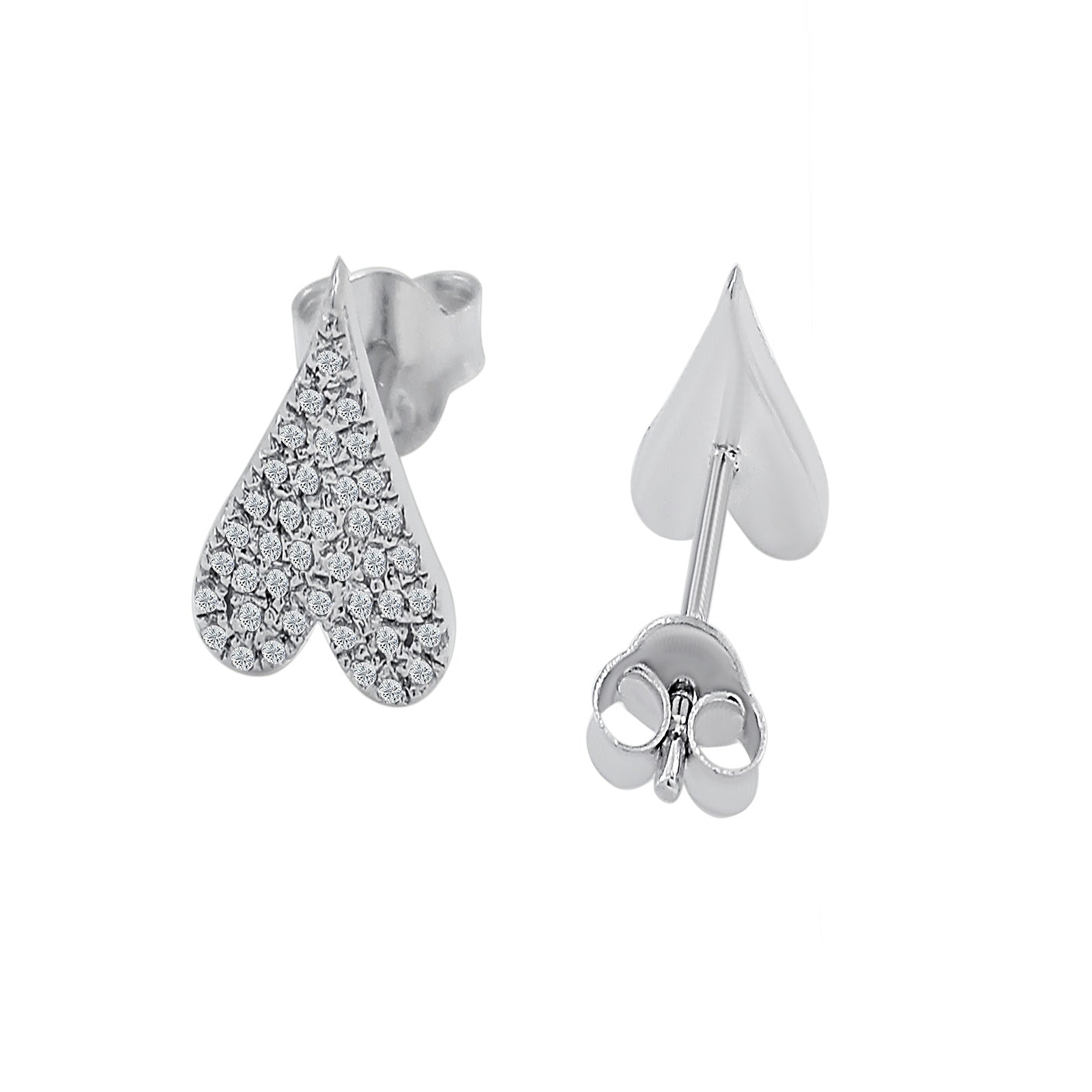 0.15 Ct GH/VS-SI Natural Diamond Stud Earrings In 14K White Gold
