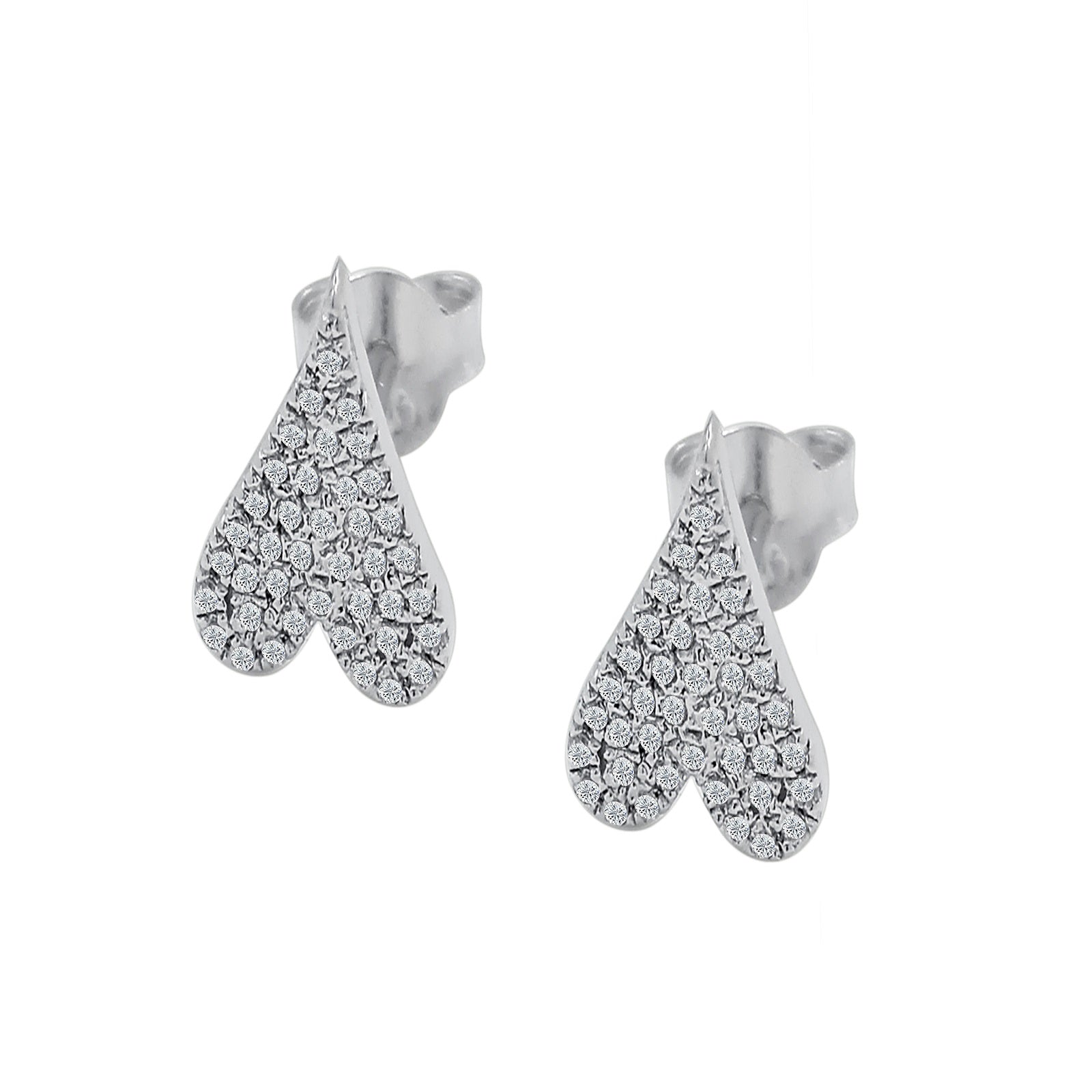 0.15 Ct GH/VS-SI Natural Diamond Stud Earrings In 14K White Gold