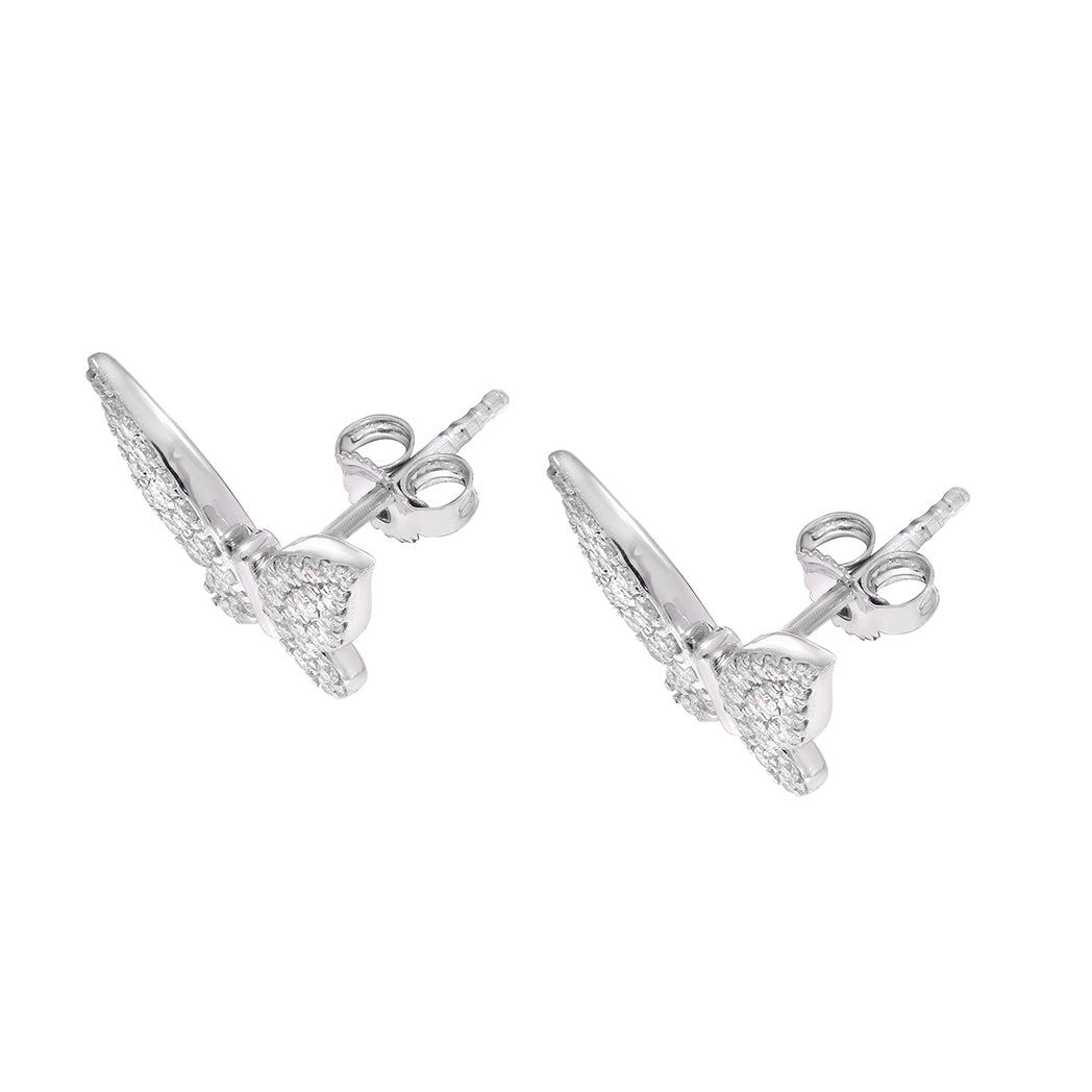 0.40 Ct GH/SI Natural Diamond Butterfly Shape Stud Earrings In 14K White Gold