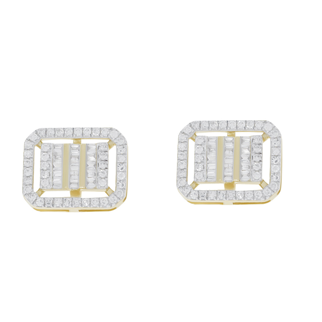 0.25 Ct Natural Diamond GH/SI-SC Stud Earrings In 14K Yellow Gold With Backs