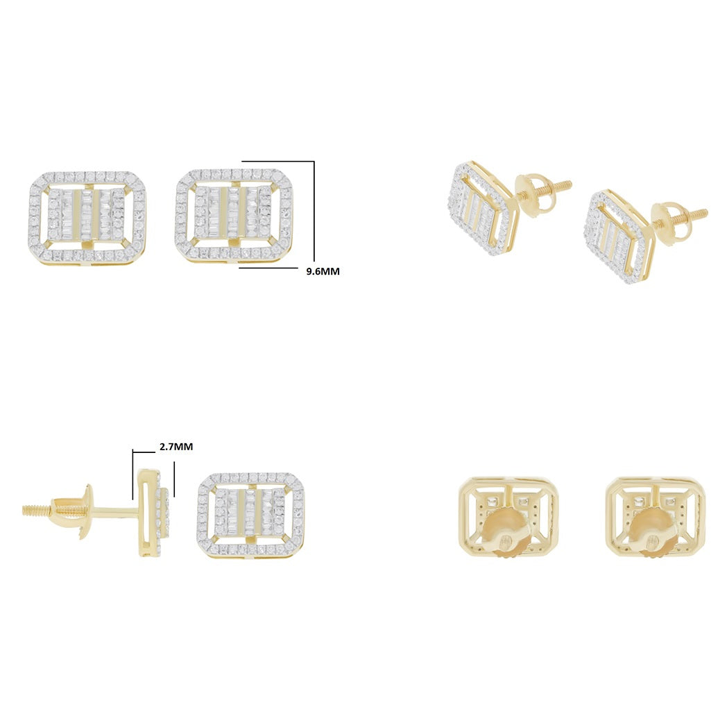 0.25 Ct Natural Diamond GH/SI-SC Stud Earrings In 14K Yellow Gold With Backs