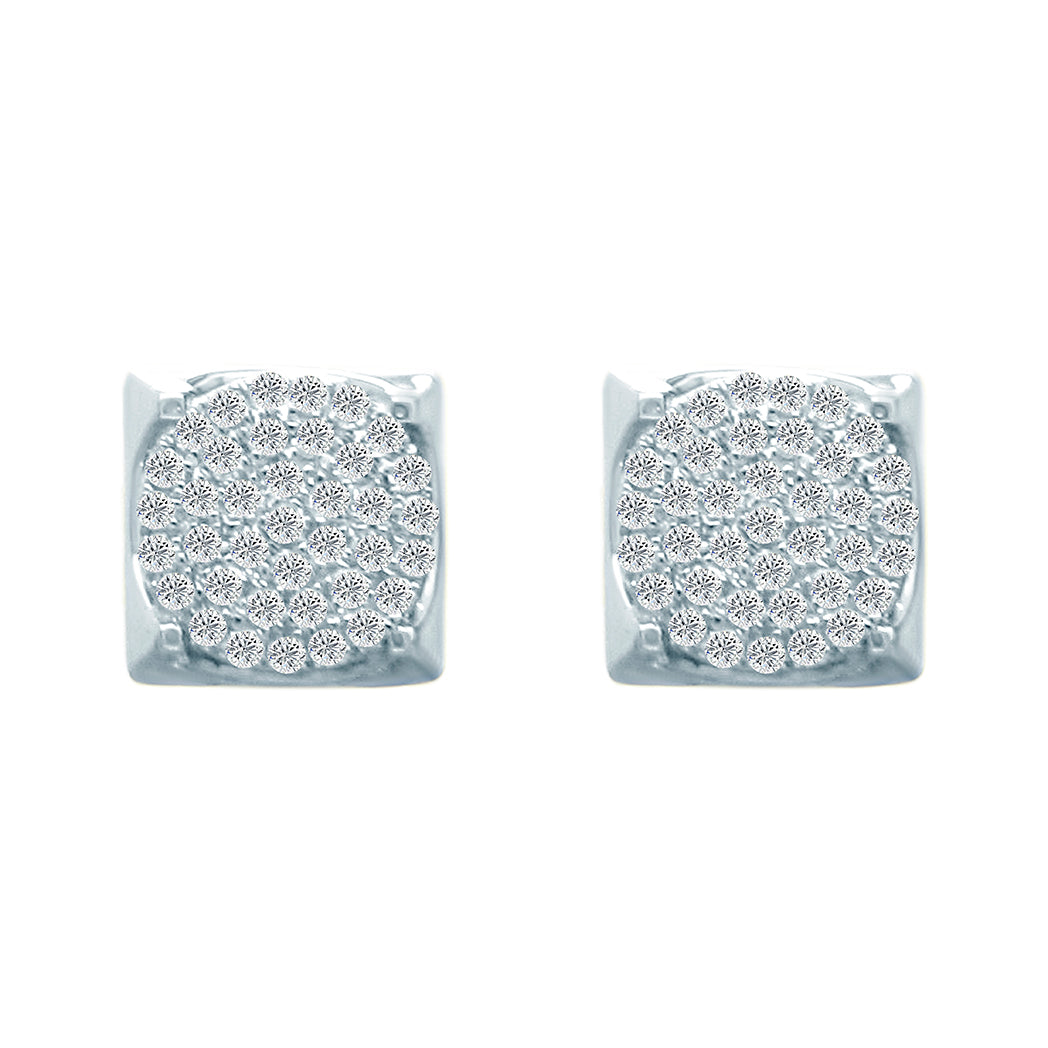 Elegant 0.15 Ct GH/VS1 Diamond Stud Earrings in 14K Solid White Gold – Push Back Closure