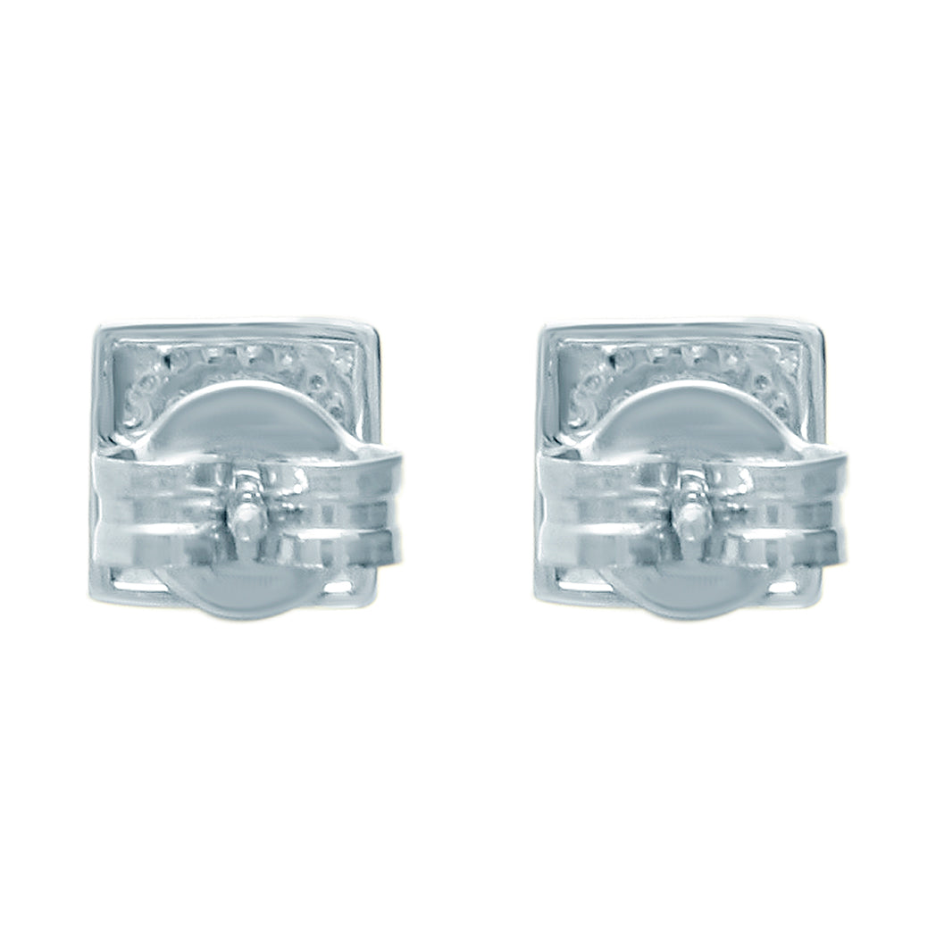 Elegant 0.15 Ct GH/VS1 Diamond Stud Earrings in 14K Solid White Gold – Push Back Closure