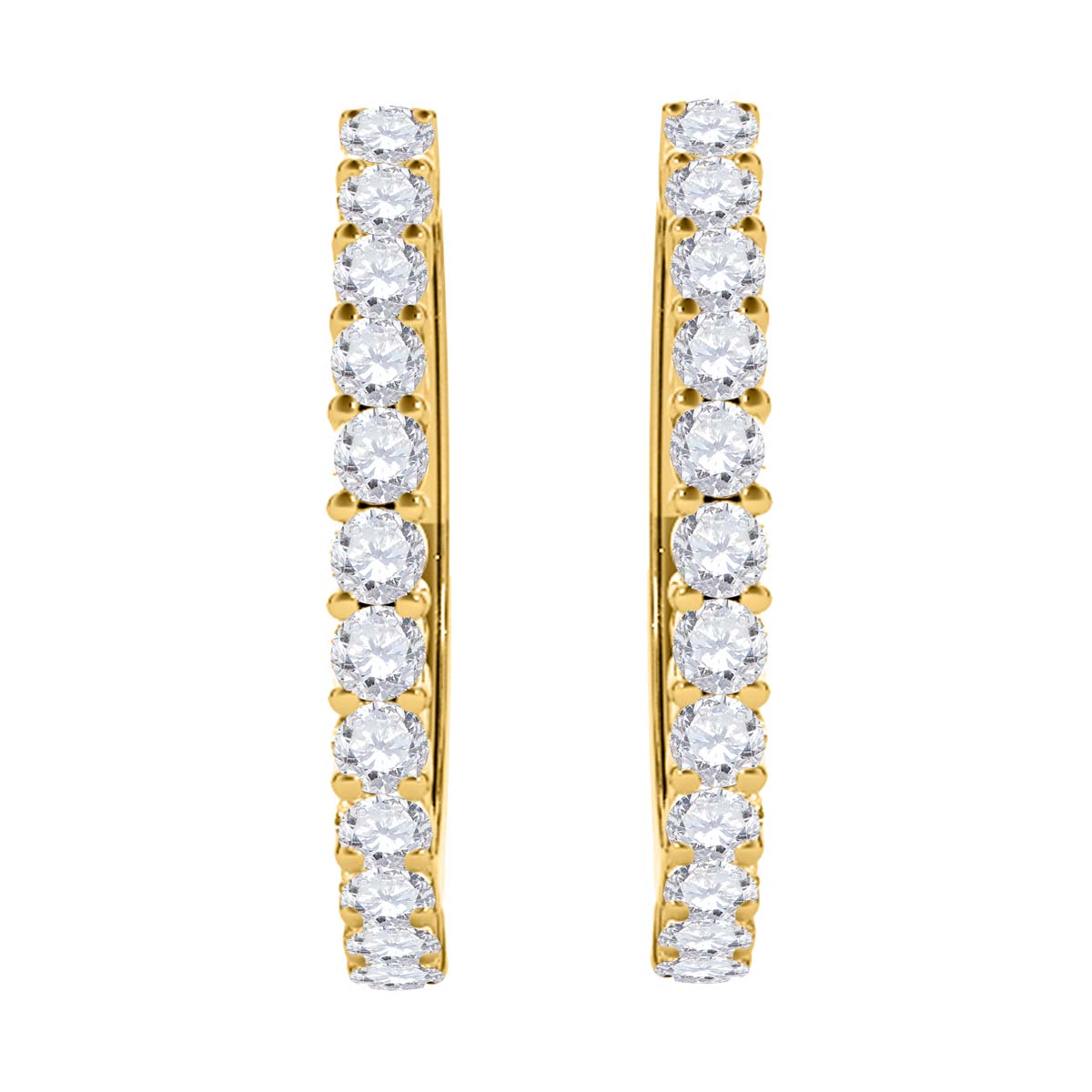 1/2 Carat Natural Diamond 10K Yellow Gold Hoop Earrings Women Jewelry