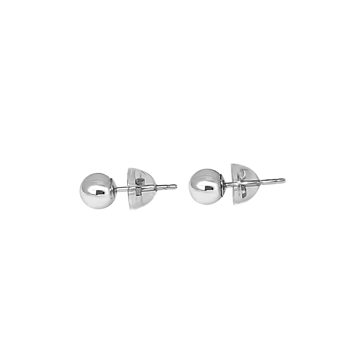 3mm 14K Solid White & Yellow Gold Ball Stud Earrings