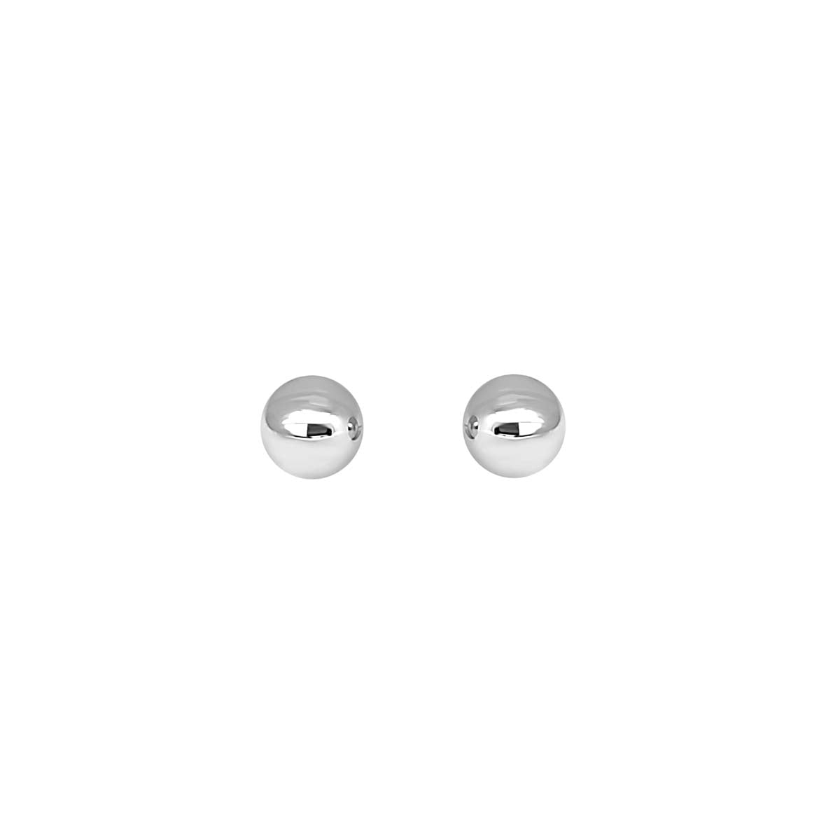 3mm 14K Solid White & Yellow Gold Ball Stud Earrings