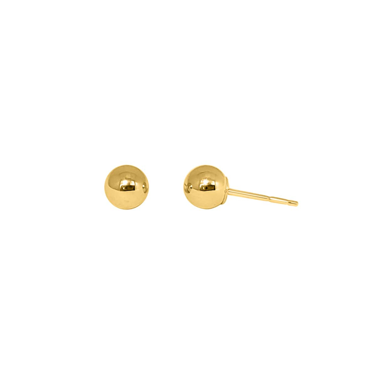 3mm 14K Solid White & Yellow Gold Ball Stud Earrings