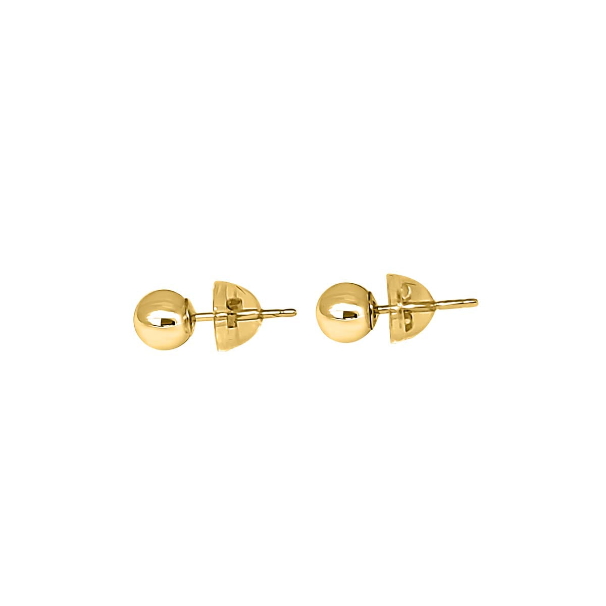 3mm 14K Solid White & Yellow Gold Ball Stud Earrings