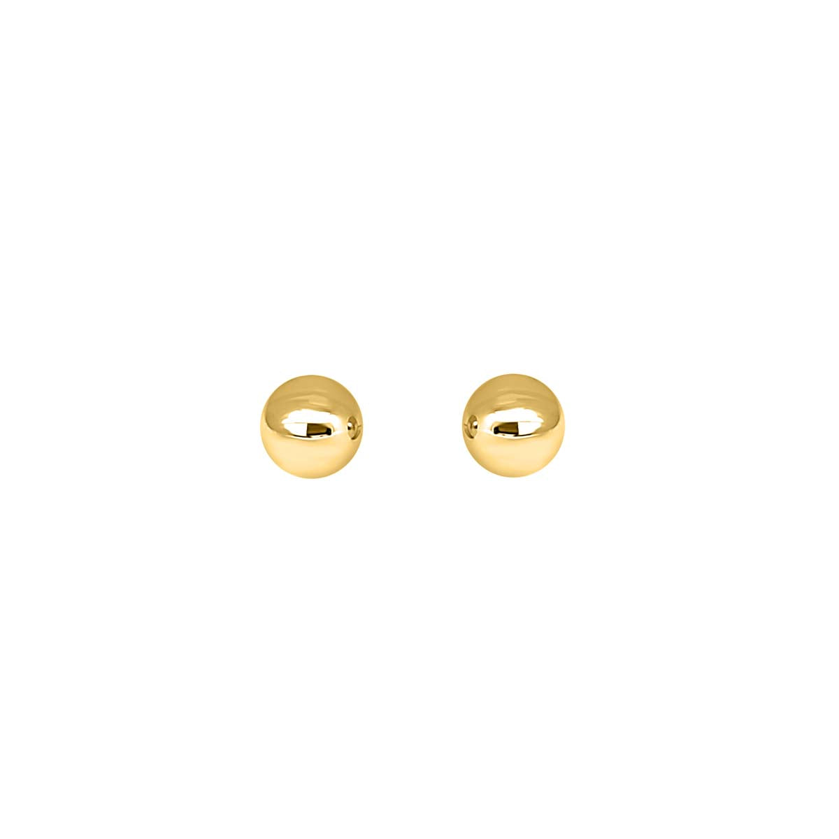 3mm 14K Solid White & Yellow Gold Ball Stud Earrings