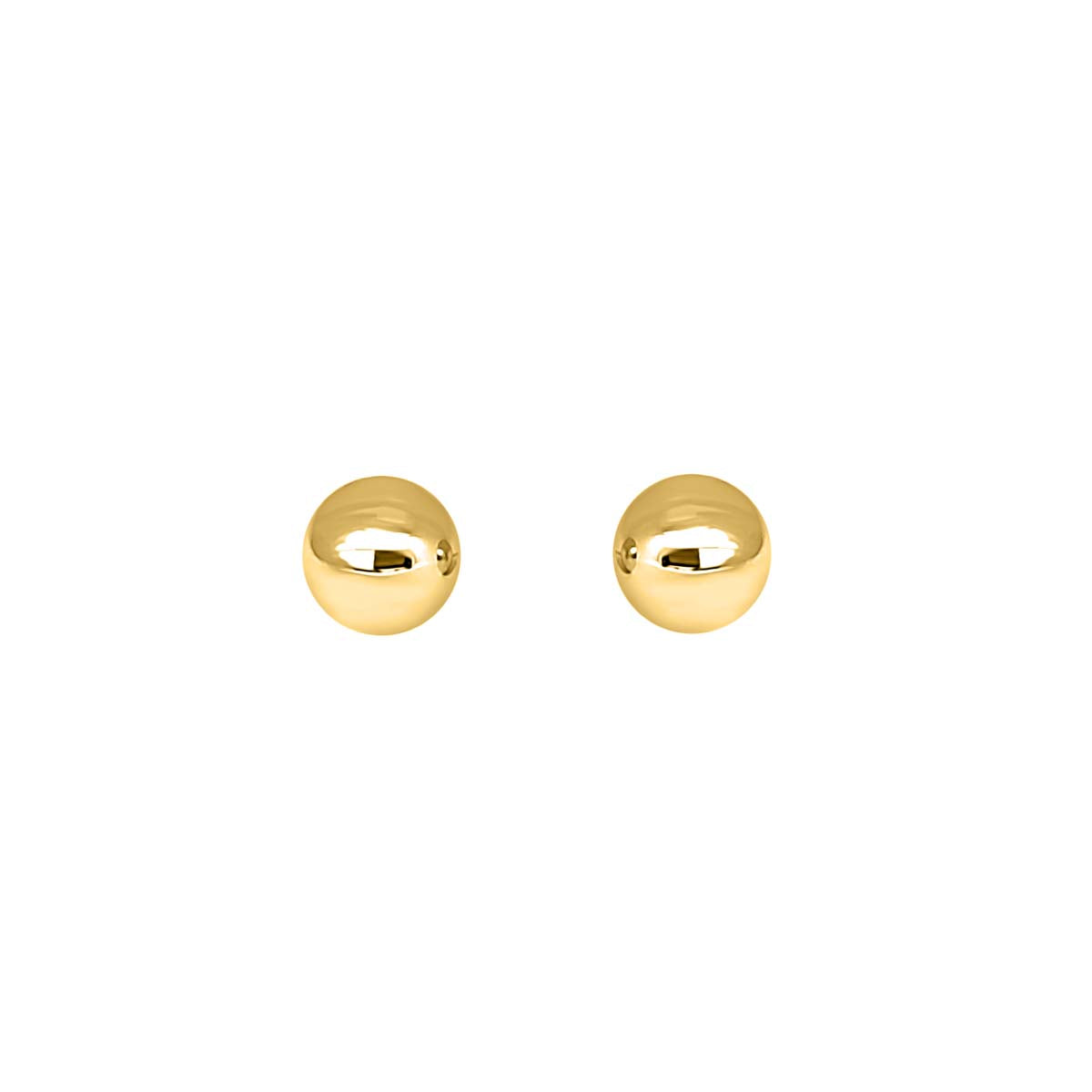 14K Yellow/ White Gold 4mm Ball Stud Earrings With Secure Push Back
