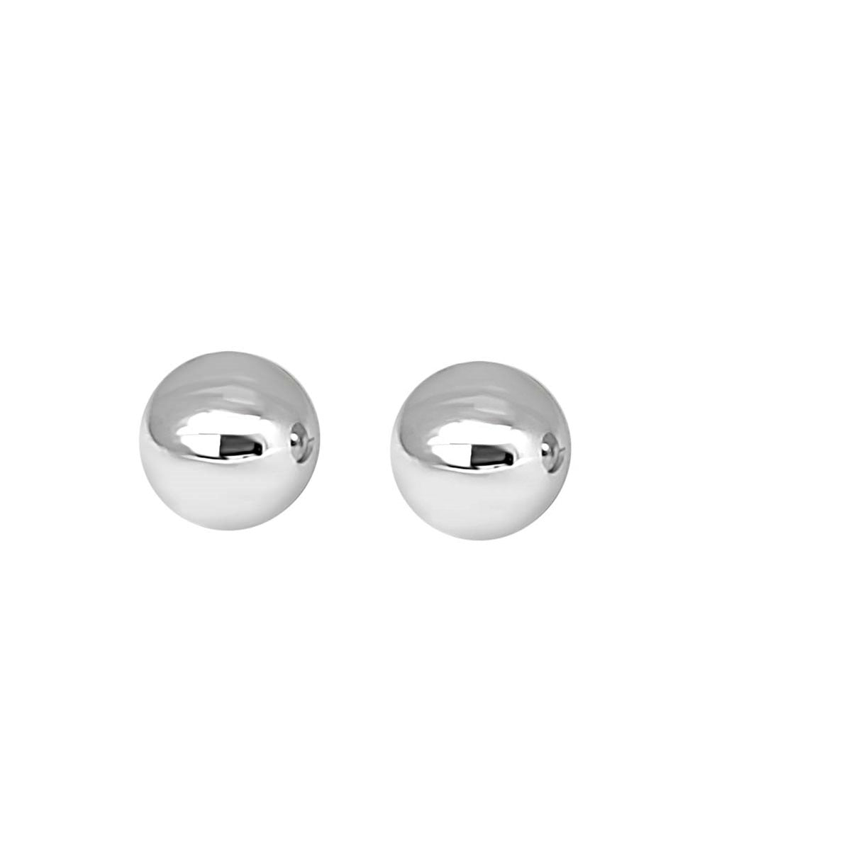 5MM 14K Solid Yellow & White Gold Ball Stud Earrings With Secure Backs