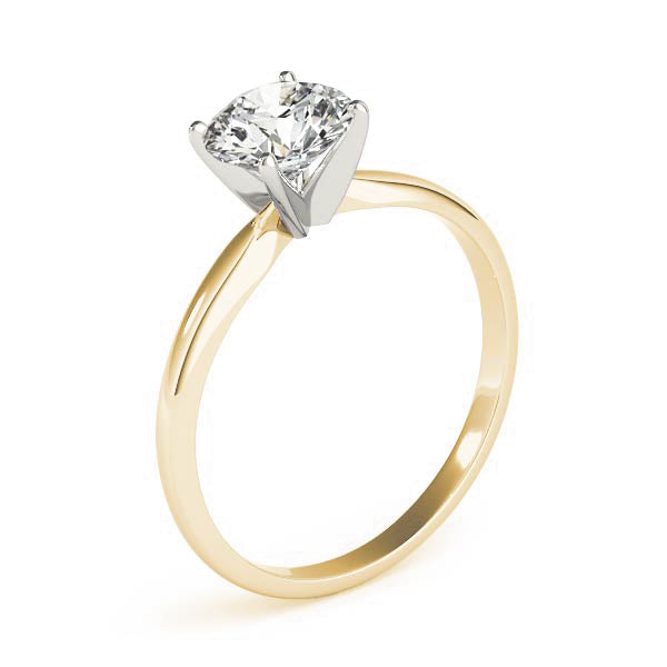 Solitaire Diamond Ring 0.12 Ct Round Diamond In 10K Solid Yellow Gold