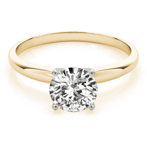 Solitaire Diamond Ring 0.12 Ct Round Diamond In 10K Solid Yellow Gold