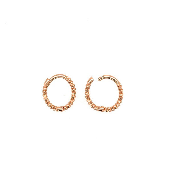 10mm 14K Solid Yellow/White & Rose Gold Hoop Earrings for Women
