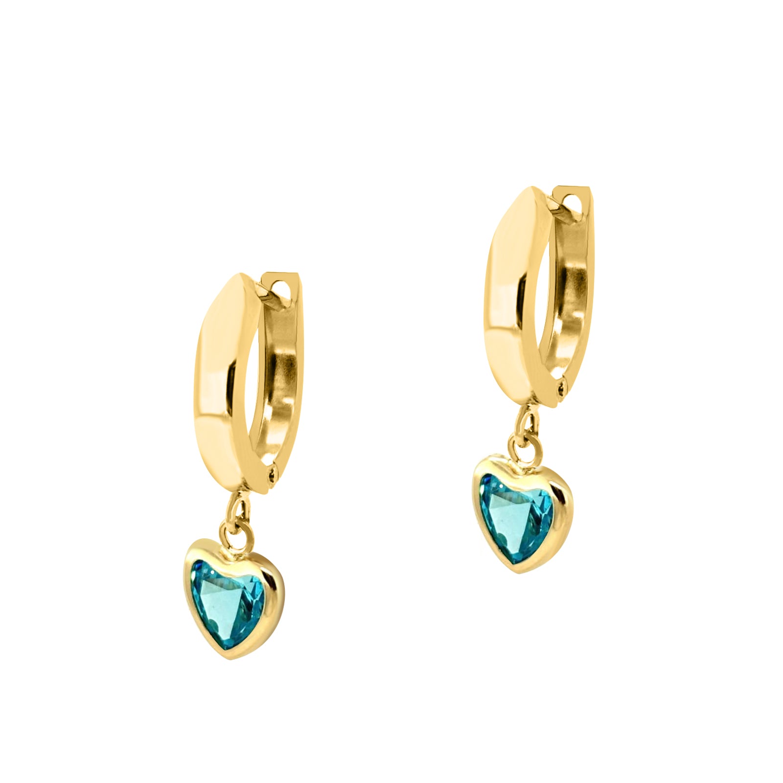 14K Solid Yellow Gold Gemstone Dangle Earrings – Perfect for Weddings, Engagements, and Special Occasions