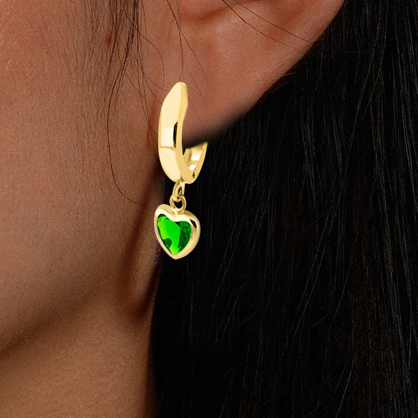 14K Solid Yellow Gold Gemstone Dangle Earrings – Perfect for Weddings, Engagements, and Special Occasions