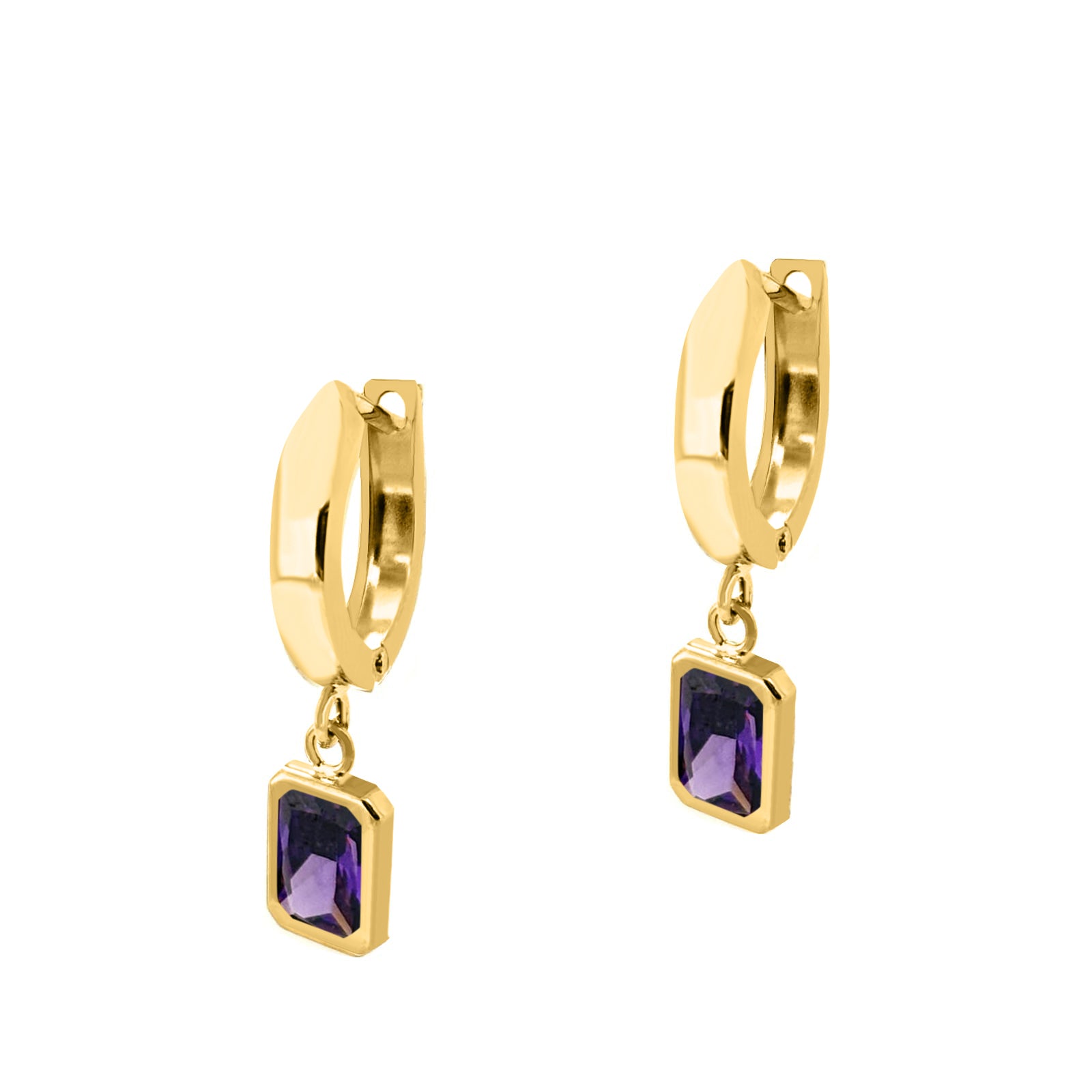 Gemstone Dangle Earrings In 14K Solid Yellow Gold Women Jewelry Wedding Engagement