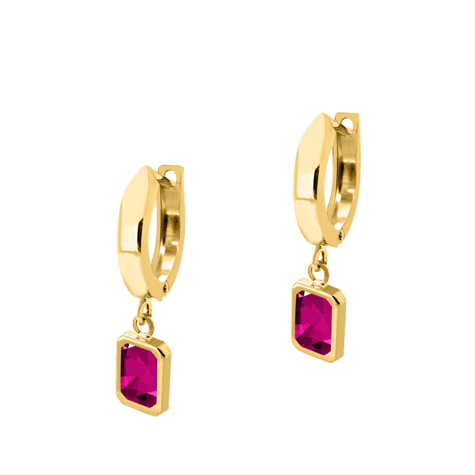 Gemstone Dangle Earrings In 14K Solid Yellow Gold Women Jewelry Wedding Engagement