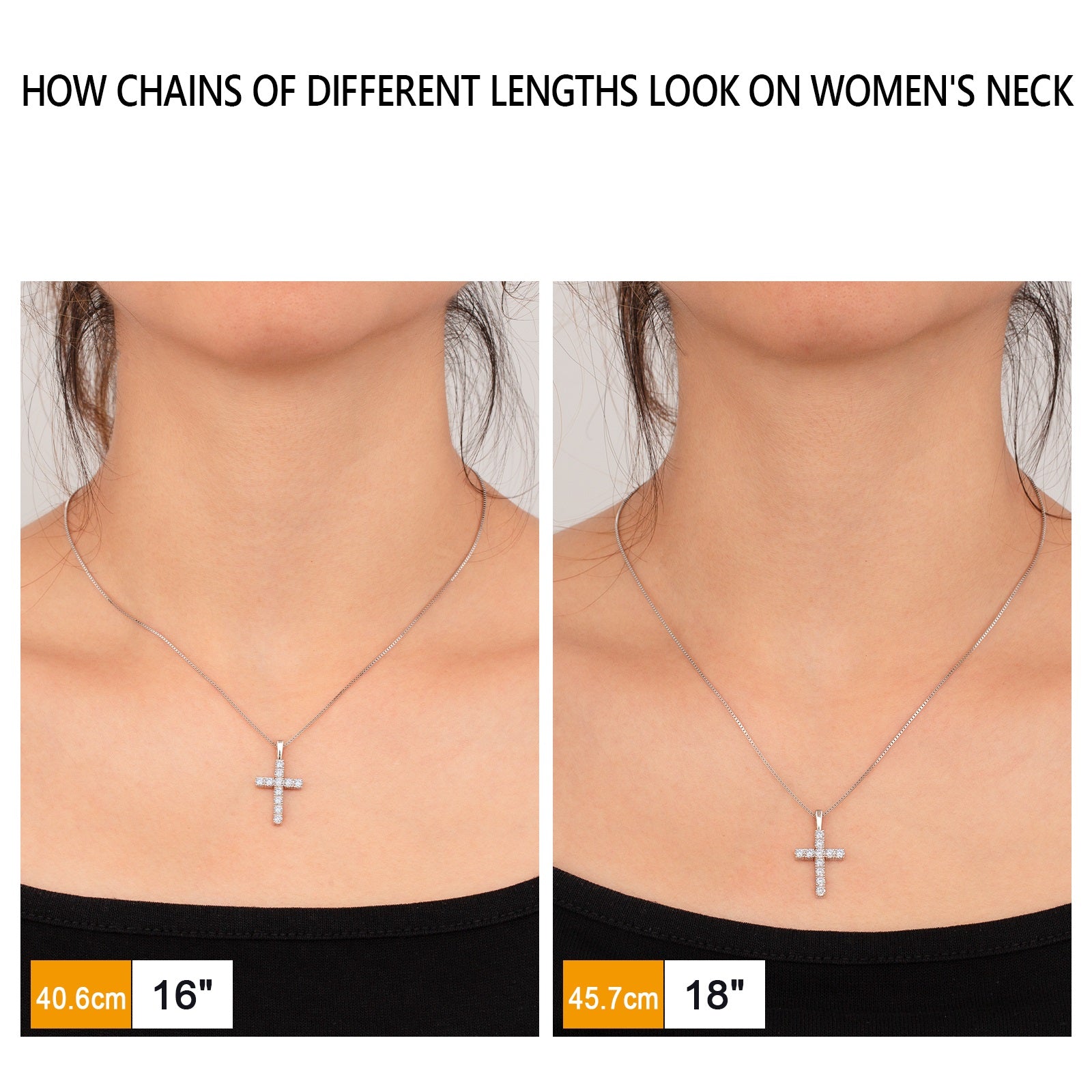 0.70 Ct Mossanite Cross Pendant Necklace for Men Women