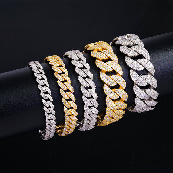 8mm Width Wholesale 925 Silver Vvs Moissanite Chain Iced Out Hip Hop Cuban 8mm