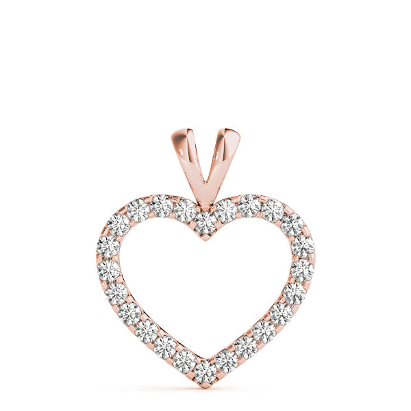 1/2 Ct Heart Pendant FG/VVS1 Diamond Chain Necklace In 14K Gold