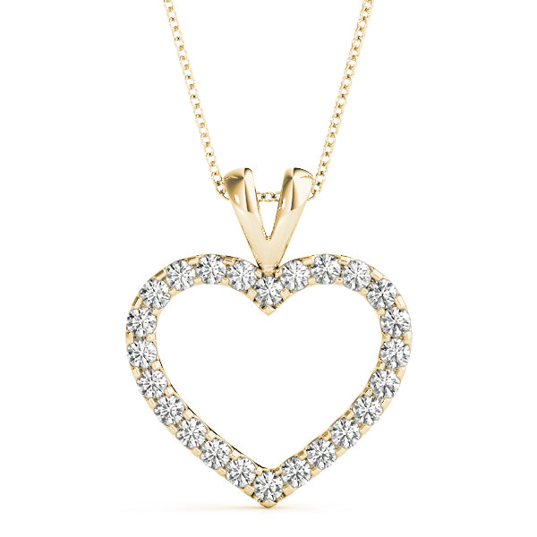 1/2 Ct Heart Pendant FG/VVS1 Diamond Chain Necklace In 14K Gold