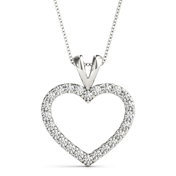 1/2 Ct Heart Pendant FG/VVS1 Diamond Chain Necklace In 14K Gold