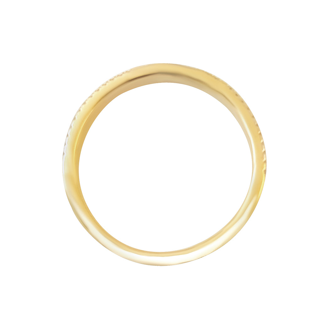 0.13 Ct Natural Diamond Two Tone Wedding Band In 14K Solid White & Yellow Gold