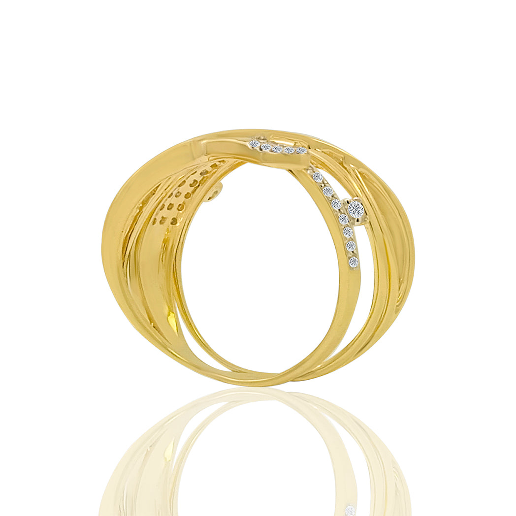 0.41 Ct GH/SI Natural Round Diamond Wedding Engagement Rings In 14K Yellow Gold